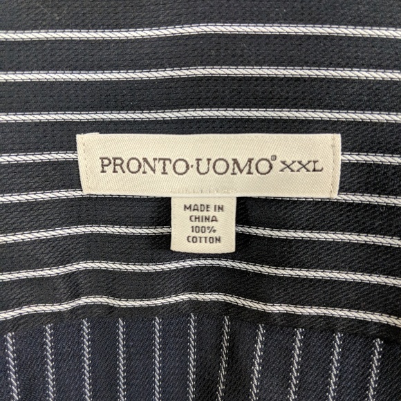 Pronto Uomo Non-iron Pinstripe Dress Shirt - Picture 5 of 6